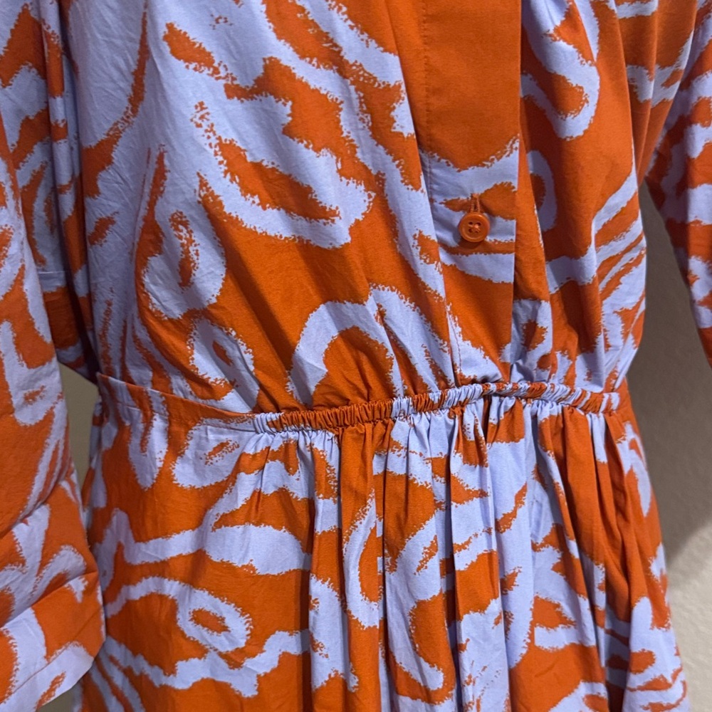 COS Orange and White Patterned Midi Dress‎ - Picture 4 of 10